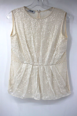 Moschnio blouse women's 6 Cheap and Chic Sequin beaded top sleeveless back zip