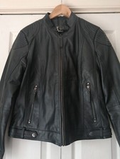 Elle Women's Black Leather 'annette' Biker Jacket Size 12