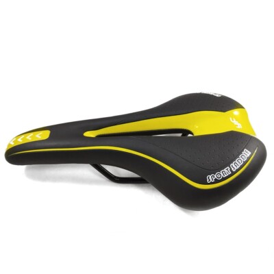 Bike Bicycle Ultra Light Soft Gel Padded Saddle Seat Black Yellow For Commencal