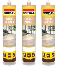 Soudal Parquet & Timber Laminate Flexible Joint Sealant, Medium Oak 290ml x 3