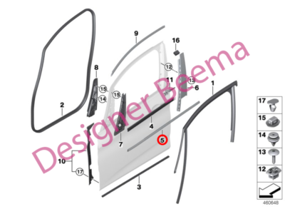 BMW 2 Series F45 F46 Channel Cover Exterior Door (front Left 