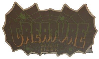 CREATURE SKATEBOARDS ''HIER VERKAUFT'' - LADENHÄNDLER SCHENSTERAUFKLEBER - 8,25'' BREIT NHS