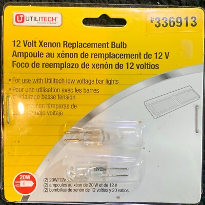 Lot of 12 Lowes Utilitech 20W Xenon Bulb, Clear, G4 Base, T3 JC, Bi-pin XC302XWL