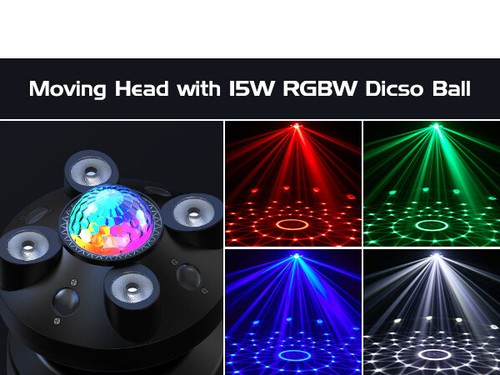 LED Moving Head Light Disco Ball Beam DJ Stage Lighting Pattern Effects RGBW DMX - Picture 10 of 15