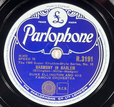 Duke Ellington: Crescendo in blau / Harmony in Harlem 78 U/min PARLOPHONE R.3191