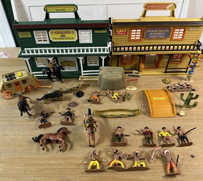 Vintage Western Valley Gold Nugget Casino Sheriff's Headquarters Toy Playset