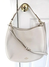 COACH Nomad Hobo Chalk Glovetanned Leather Purse Handbag 36026 NEW