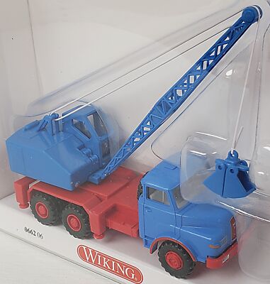 Wiking NEW HO 1/87 Fuchs Three Axle MAN Lattice Excavator Crane W/Clam Scoop