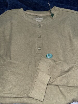 LL Bean Traditional Fit Long Sleeve Waffle Henley Men's XXL