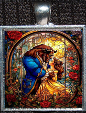 Beauty Beast Belle Disney WDW Princess Silver Jewelry Pendant Necklace