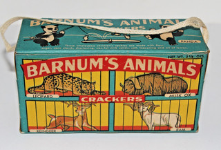 1930s Vintage BARNUM'S ANIMALS Crackers National Biscuit BOX Panda