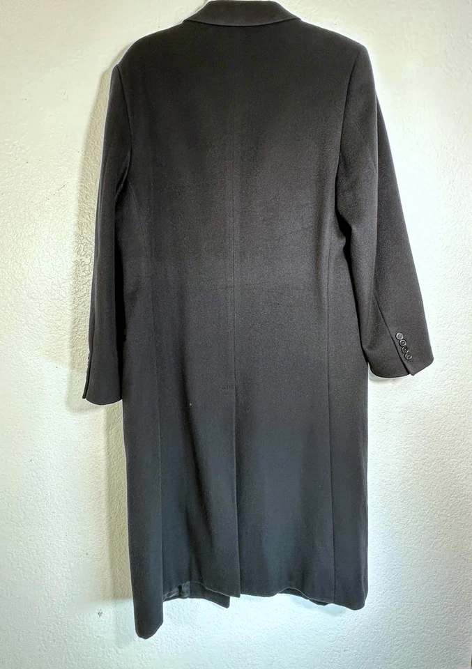 Abrigo Ermenegildo Zegna 52R negro cachemir puro clásico italiano de lujo Foto 2 de 4