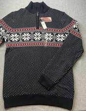 Tommy Hilfiger Men  s 1/4 Zip Sweater Size Medium Snowflake Design NWT