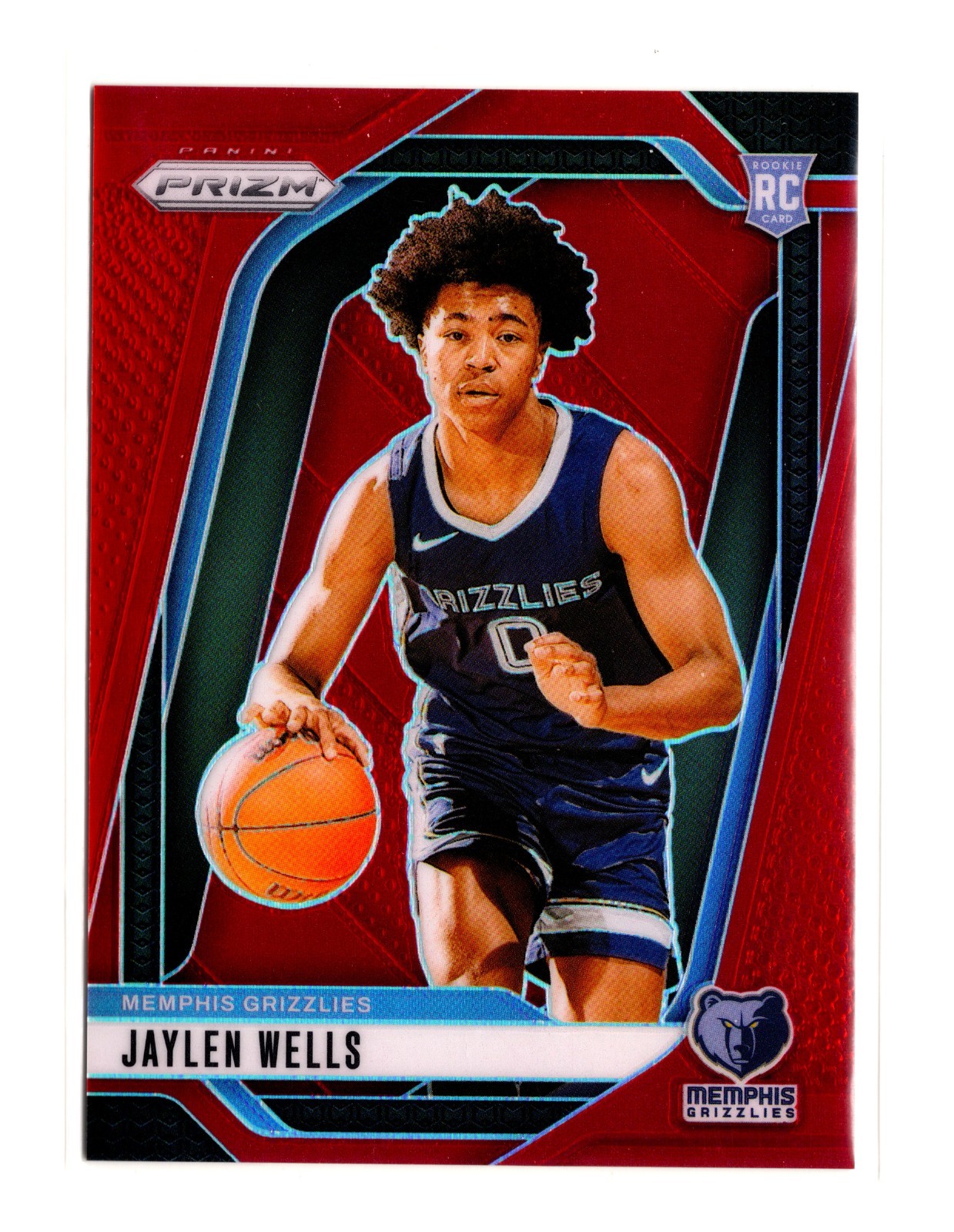 2024-25 Panini Prizm #239 Jaylen Wells Red Prizm RC /299 (GRIZZLIES)
