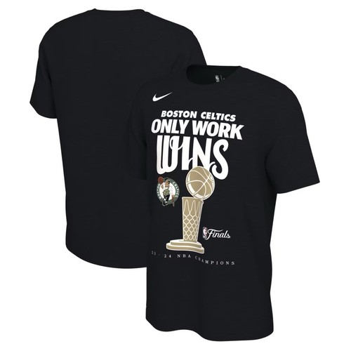 Nike NBA Boston Celtics 2024 Champs “Only Work Wins” Black T Shirt Mens Size XL