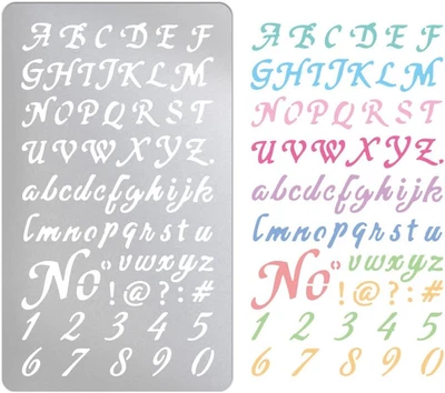 Metall Holzbrennschablone Für Alphabet Und Zahlen Edelstahl Vorlage Geschweifte - Bild 1 von 4