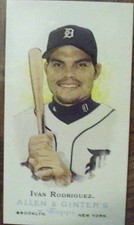 2006 Topps Allen & Ginters Mini Baseball Card Of HOF Ivan Rodriguez #72