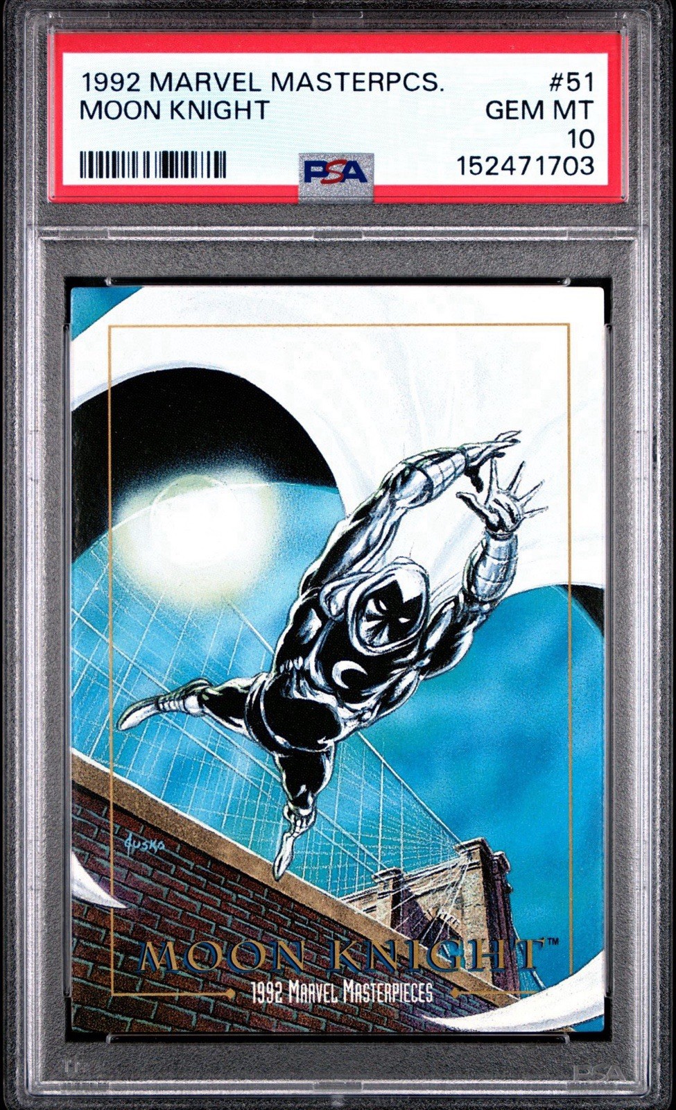 1992 Marvel Masterpieces #51 MOON KNIGHT PSA 10 Gem Mint MCU Joe Jusko X-Men
