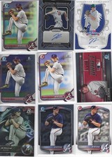 JR RITCHIE 9 Card Rookie Lot 2 Autos 3 1st Bowman Refractor, Chrome & Base Brave