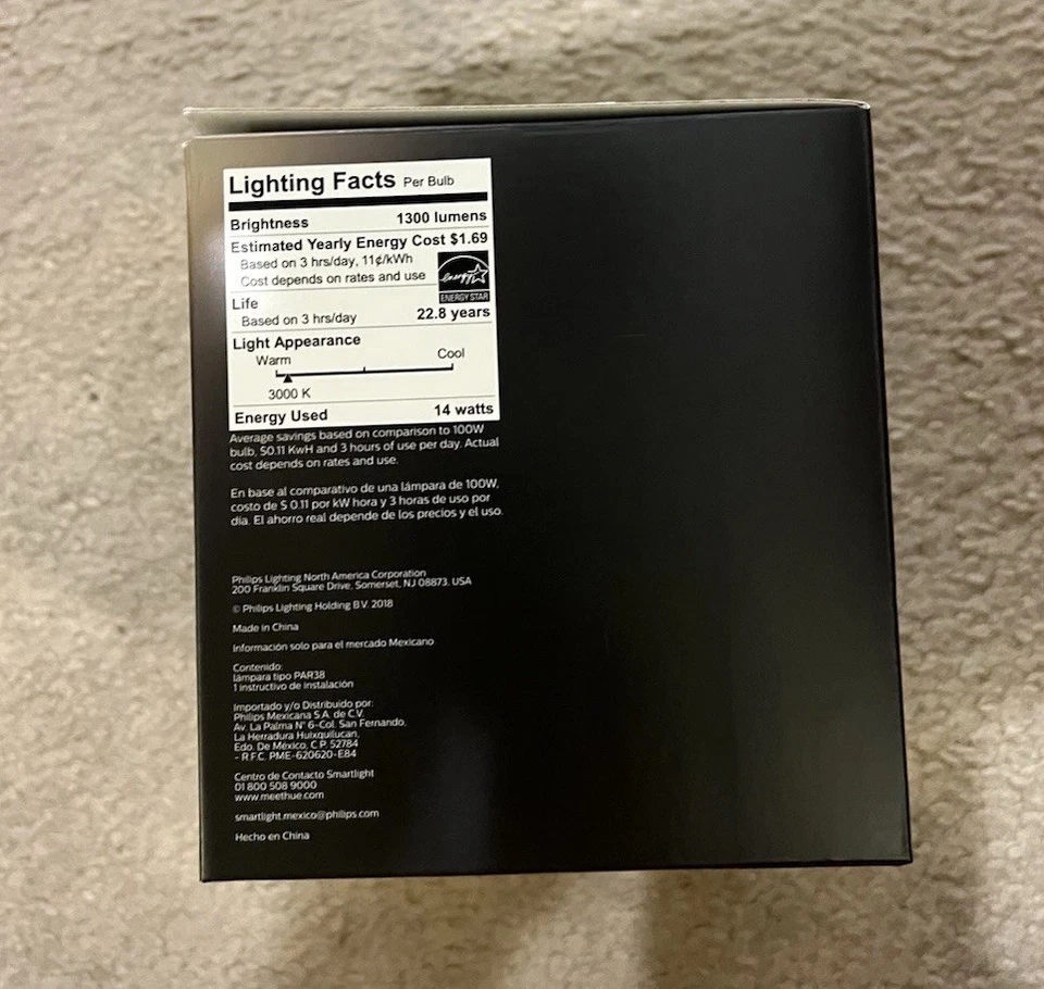 Philips Hue Outdoor Light Bulb 14W 3000K PAR38 Bright White Alexa Google Apple - Image 4 of 4