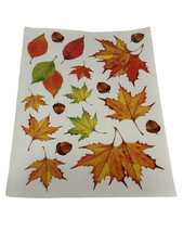 New Fall Leaves Craft Stickers Autumn Foliage Acorns Scrapbooking Decals Multi