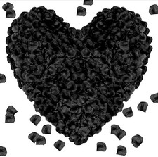 1000+ Black Artificial Fabric Rose Petals 1.9x1.8in Wedding Romantic Decor