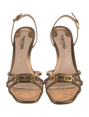 Gold leather Tom Ford slingback sandals