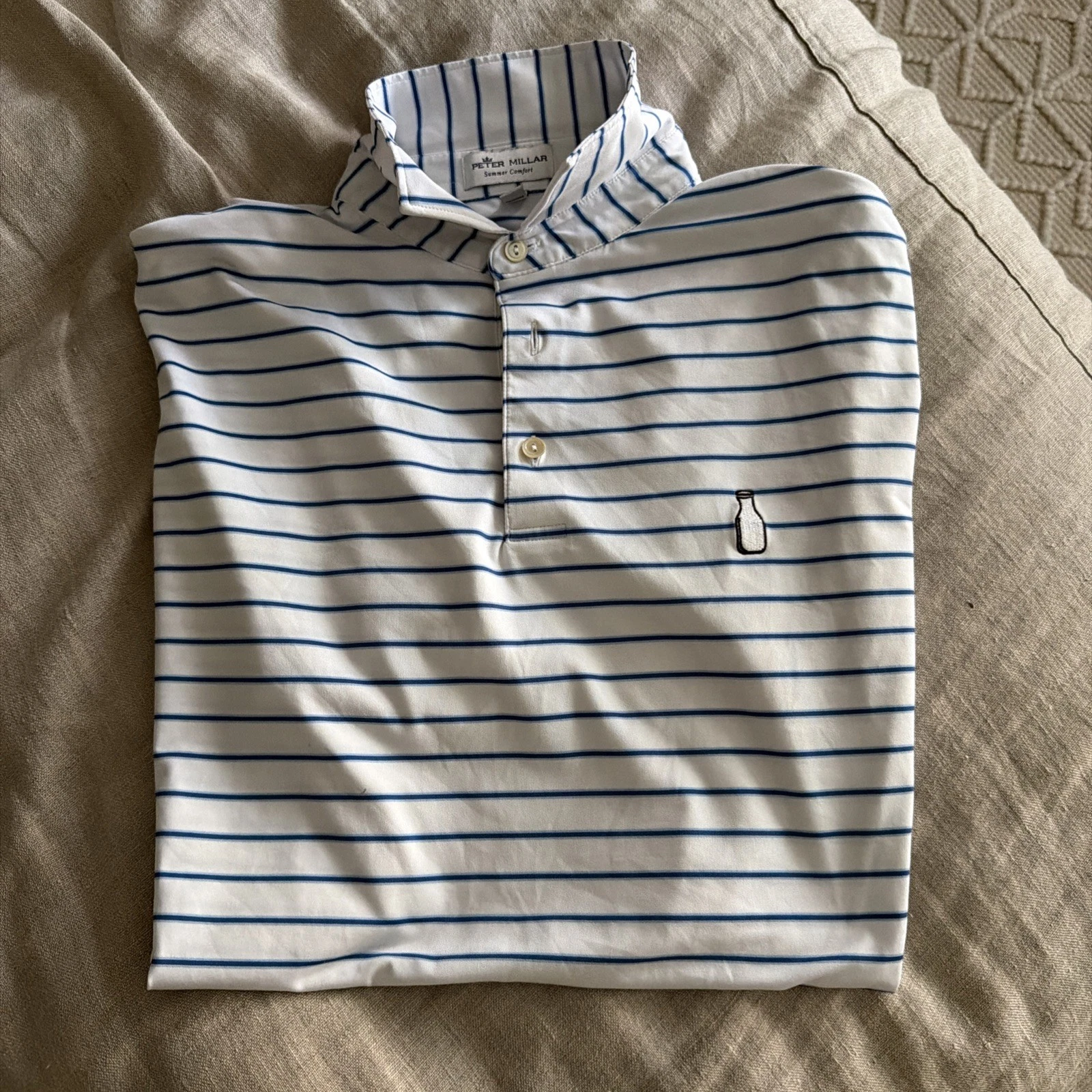 MacArthur Golf Club Peter Millar Summer Comfort Men’s Medium Polo Striped