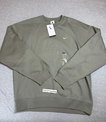 Nike Solo Swoosh Fleece Crew Sweatshirt Light Army Green Men s L DX1361-320 BNWT