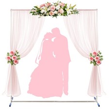Wedding Arch,7 x 4 FT Metal Arch Backdrop Stand with Support Feet Base,Square...