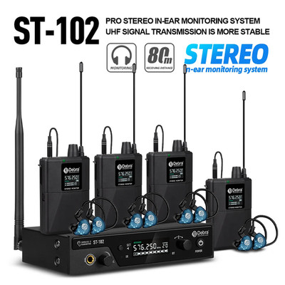 Debra ST-102 Stereo In-Ear Wireless Monitoring System Professional 530~580MHz Fr