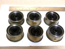 6 good old bracket-mantle clock movement springs   (FT)