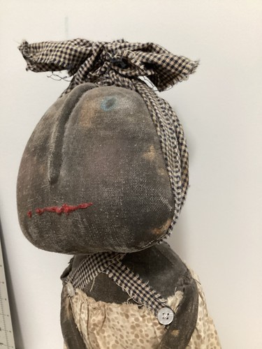 Primitive Black Folk Art Cloth Rag/CandleDoll-Vintage/ 17” Tall - Picture 3 of 16