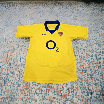 Authentic Arsenal Nike O2 Yellow Away Football Shirt 2003-05 L
