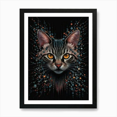 Katzenkopf Kunstdruck gerahmt Wandbild Poster Leinwanddruck Bild