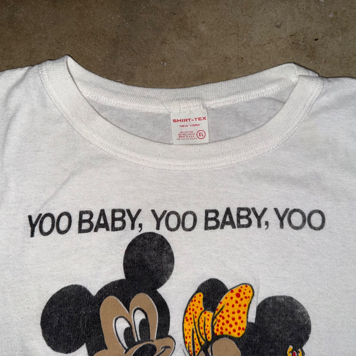 80s - 90s MICKEY MOUSE & MINNIE DISNEY HIP HOP BOOTLEG T-SHIRT MEN 