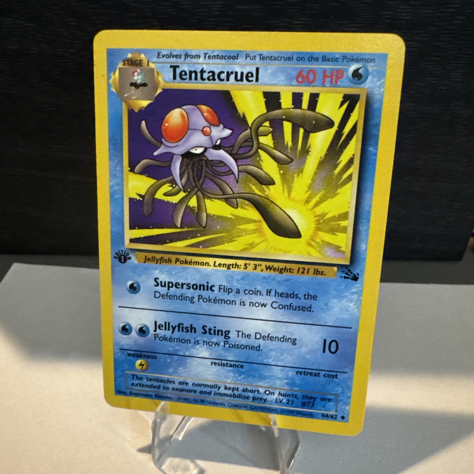 TENTACRUEL 44/62 POKEMON TCG Fossil 1st Edition Uncommon NM Near Mint