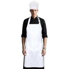 Chef Apron and Hat Set Adjustable Kitchen Uniform with 2 Pockets Baker