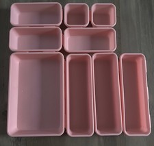 9 Piece Set Drawer Organizers Pink