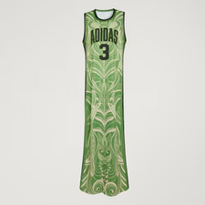 Adidas Women Size Medium adidas X Farm Rio Premium Green Black Maxi Dress NEW