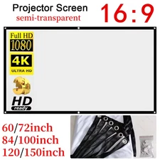 High Density Portable Projection Screen 1080P 3D 4K HD Projector Movie 60-150 In