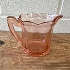 Pink Depression Pressed Glass creamer Scalloped Rim Decorative Pitcher