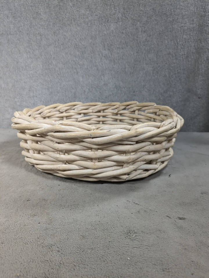 Vintage Woven Garden Farmhouse Wicker Basket Bowl Fruit Vegetables Rustic 10" - Image 4 of 4
