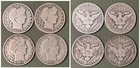 4 x 1907 P-D-O-S Barber Half Dollars As Pictured 50C - Free Shipping - Set Break