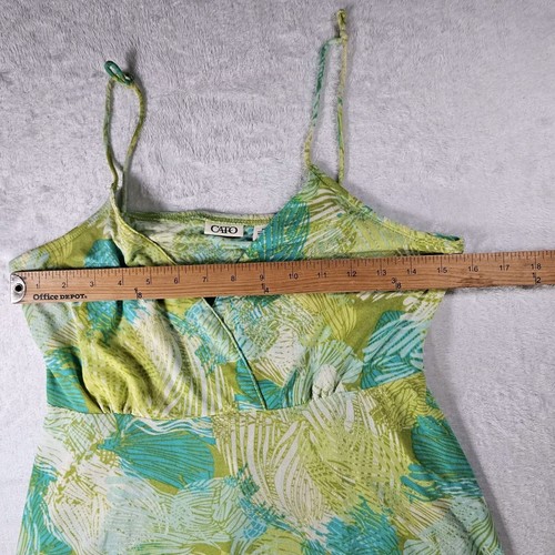 Cato Sz M Spaghetti Strap Ditsy Tank Top Y2K 90s Style Fairycore Green Blue - Picture 4 of 5