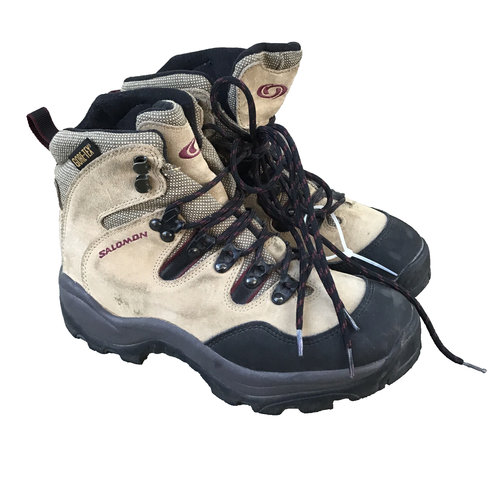 Stivali da trekking SALOMON donna taglia 7 5 cachi scamosciati Contagrip Gore Tex Ortholite