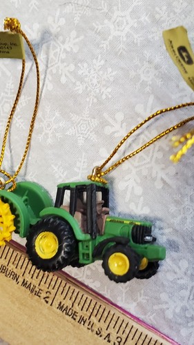 Enesco John Deere 2 Mini Christmas Tree Ornaments Farming Tractors - Picture 5 of 6