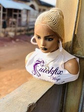 Braided Wig Updo Blonde, Braids For Black Women, Full Lace Wig, Lace Front Wig,