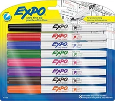 Expo Ultra Fine Dry Erase Markers 8 Count Assorted Colors Low Odor Ink