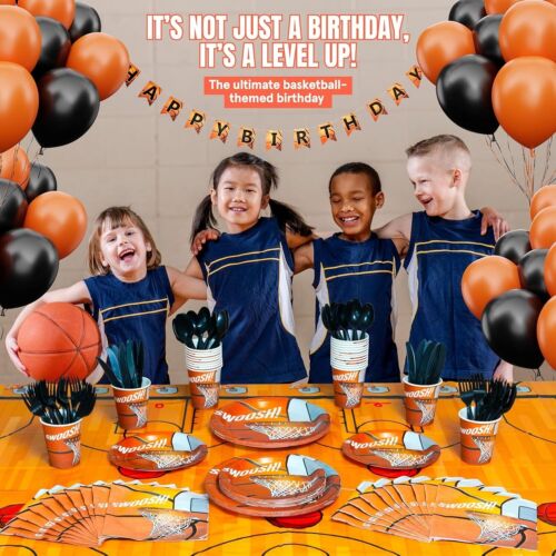 202 Stck. NCAA NBA Basketball Kinder Geburtstag Party Dekoration Set Ballons Banner Tasse - Bild 5 von 6